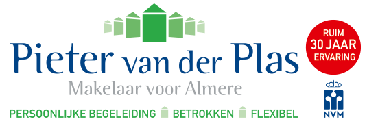 Logo van Pieter van der Plas makelaar voor Almere B.V.